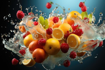 Obraz na płótnie Canvas Appetizing fresh background on the theme of healthy fruits