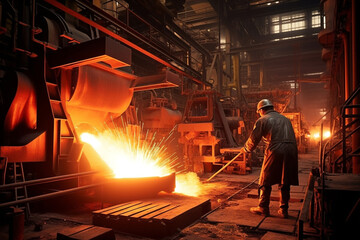 Welder foundry metal people industrial factory steel