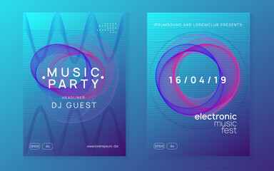 Neon club flyer. Electro dance music. Trance party dj. Electronic sound fest. Techno event poster.