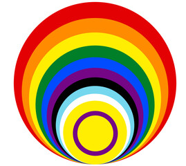 Rainbow Flag Circles Logo, Circles in the Colors of the Rainbow Flag, Rainbow Flag Logo