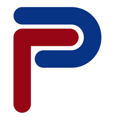 Letter logo, P logo, letter P, red and blue, lines logo, line and arc