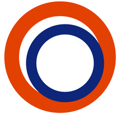 Orange and Blue Circle Logo, Circular Logo, Round Logo