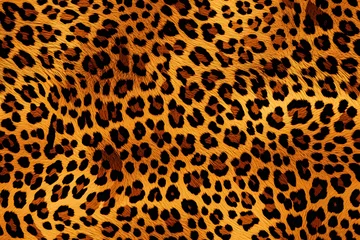 Foto op Canvas Leopard Skin Print Seamless Pattern Background © Pixivir