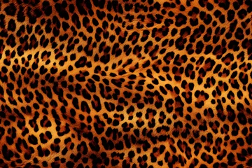 Gordijnen Leopard Skin Print Seamless Pattern Background © Pixivir
