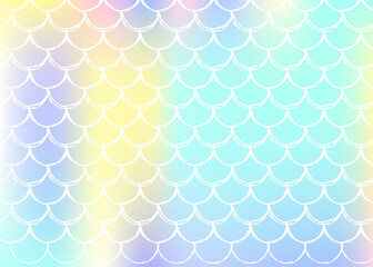 Obraz premium Gradient mermaid background with holographic scales.