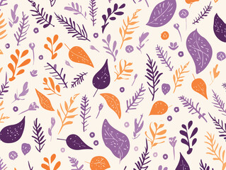An abstract pattern with colorful leaves