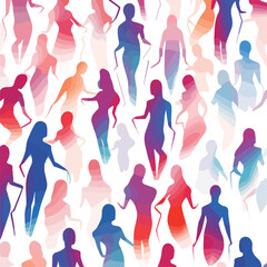 An abstract colorful people pattern