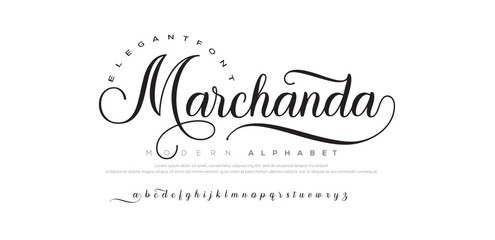 Marchanda  luxury elegant typography vintage serif font wedding invitation logo music fashion property - obrazy, fototapety, plakaty