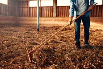 Mature couple working on the farm