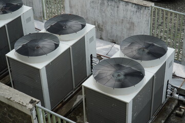 Air conditioner outside unit compressors, Multiple machines, Air conditioner factory,The heat that...