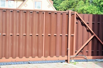 metal sliding gates in a private residential building