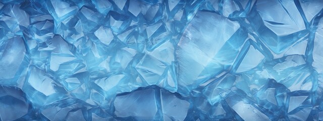 Frozen Elegance: Cracked Ice Background Web Banner, a Mesmerizing Display of Winter's Delicate Beauty
