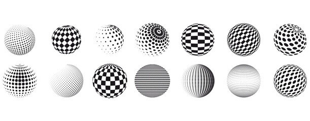 Round geometric set of dotted spheres
