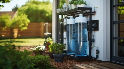 Beyond the Backdoor. House Water Filtration System In The Backyard. Generative AI