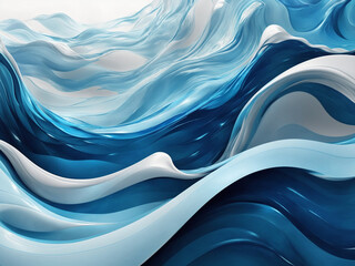 Background pattern with aqua and blue abstract wavy shapes