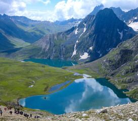 Meadows and lakes of Himalaya in Kashmir Valley