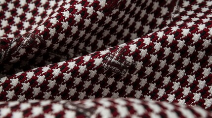 Houndstooth fabric close-up emphasizing the geometric pattern.