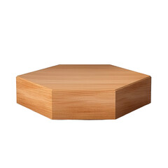 Hexagonal Wooden Podium Product Isolated, Generative AI