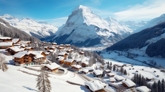 Navigating the Peaks and Chalets of a Skiing Haven. Generative AI