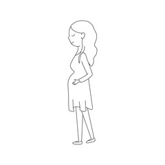 Vector illustration of a pregnant girl.