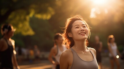 Beautiful young woman doing sports