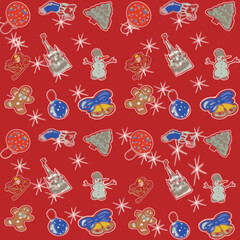 seamless new year pattern, happy new year!! and Merry Christmas