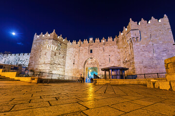 Damascus gate, nord entrance to muslim quarter of Jerusalem, Israel