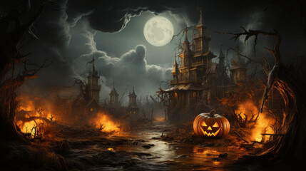 Obraz premium scary halloween background