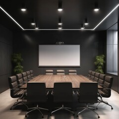 Photo realistic mockup of a boardroom without design and plain,