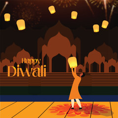 Naklejka premium Diwali Celebration 