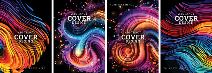 Abstract cover template design set for Brochure, Annual Report, invitation, Magazine, Poster, Corporate Presentation, Portfolio, Flyer, Leaflet, book cover, infographic, Banner, layout - obrazy, fototapety, plakaty