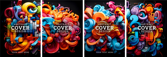 Abstract fluid cover template design set for Brochure, Annual Report, invitation, Magazine, Poster, Corporate Presentation, Portfolio, Flyer, Leaflet, book cover, infographic, Banner, layout