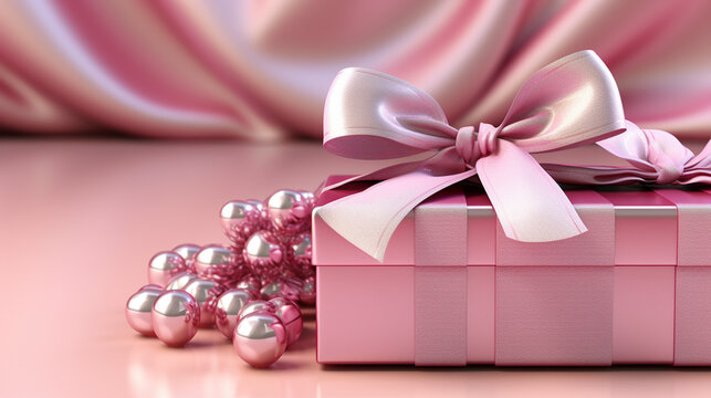 Beauty box set for women on pink background UHD wallpaper Stock Photographic Image