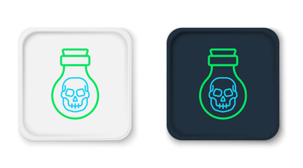Line Poison in bottle icon isolated on white background. Bottle of poison or poisonous chemical toxin. Colorful outline concept. Vector