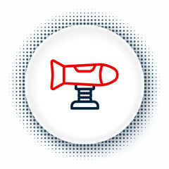 Line Swing plane on the playground icon isolated on white background. Childrens carousel with plane. Amusement icon. Colorful outline concept. Vector