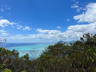 Obraz na płótnie Canvas Blue lagoon of Mauritius west coast