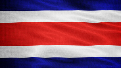 Waving Fabric Texture Of Costa Rica National Flag Background