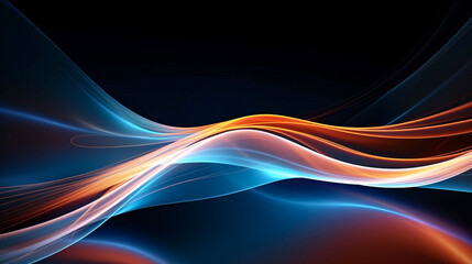 Blue Orange Green background with wavy lines and cell phone in the middle.