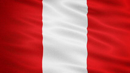 Waving Fabric Texture Of Peru National Flag Background