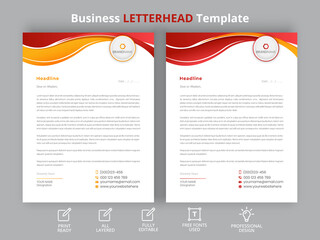 Corporate modern letterhead design template 04