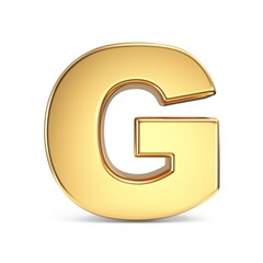 Simple gold font Letter G 3D