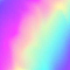 Abstract Background. Hologram Texture. Chrome Light. Pop Minimalist Backdrop. Graphic Card. Shiny Vector. Blue Neon Gradient. Iridescent Texture. Pink Abstract Background - obrazy, fototapety, plakaty