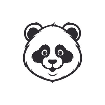Bear icon. Wild animal. Panda. Asian bear. Panda character. T-shirt print. Logo template. Panda logo. Wild bear. Animal avatar. Panda Avatar. Vector illustration. Zoo symbol. Animal character