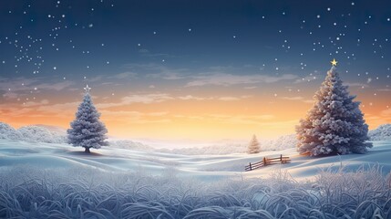 Weihnachtsbaum in Winterlandschaft