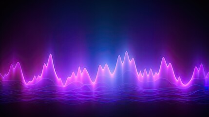  a purple and blue sound wave on a black background with a black background.  generative ai