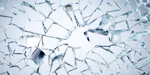 Cracked shards of glass background, smash - obrazy, fototapety, plakaty