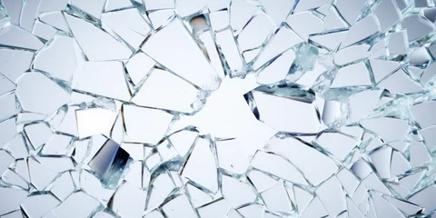 Fotobehang Cracked shards of glass background, smash © Sattawat