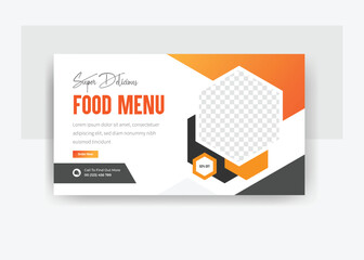 Super delicious food menu YouTube thumbnail design, food template design 