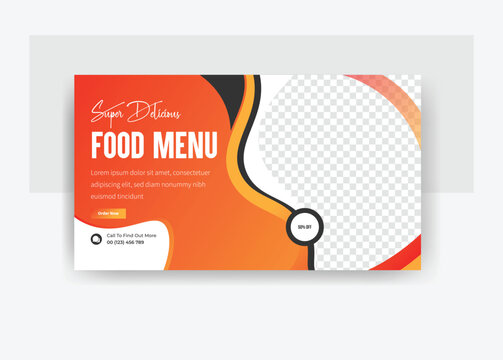 Super delicious food menu YouTube thumbnail design, food template design 