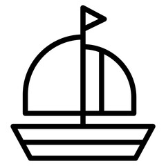 Sailboat icon with line style